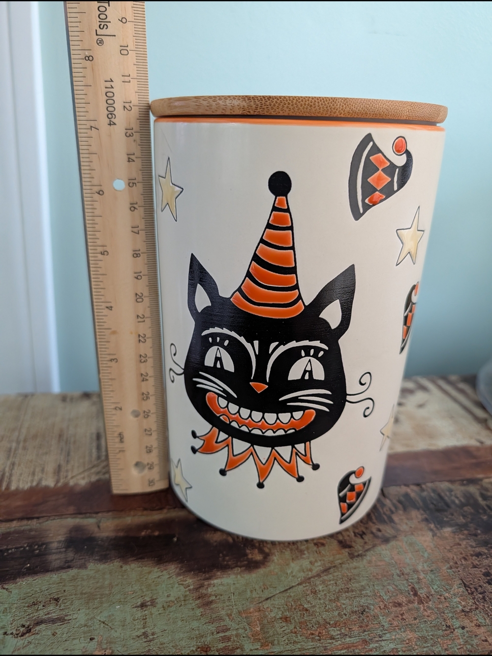 Eli And Ana Vintage Style Black Cat Halloween Decorative Canister - Picture 3 of 8